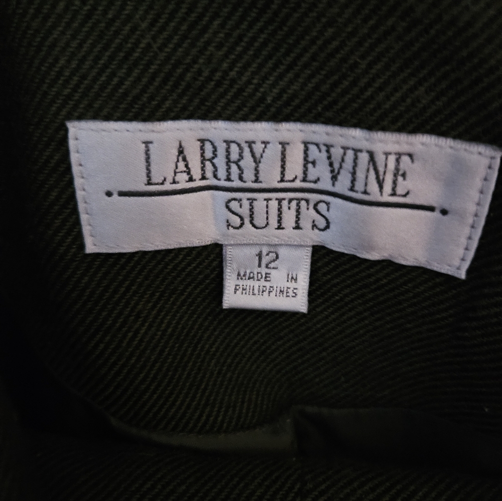 Larry Levine Dark Olive Two-Button Women's Blazer Pant Suit Size 12 - Picture 3 of 5